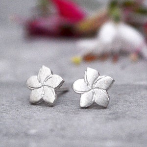 Plumeria Studs, Frangipani Earrings, Plumeria Earrings, Flower Earrings ,Plumeria Jewelry,Flower Jewelry,Hawaiian Flower,Frangipani Studs
