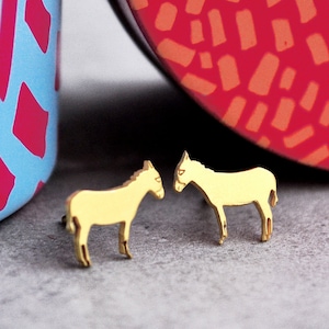 Donkey Studs, Donkey Jewelry ,Donkey Earrings, Donkey Lover Gift ,Tiny Studs ,Mule Earrings ,Farm Animal Studs,Gift Animal ,Animal Earrings