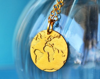 Cadeau de voyage, Collier du monde, Cadeaux pour vous, Collier carte du monde, Cadeau voyageur, Collier de voyage, Collier globe, Collier Wanderlust, Voyage