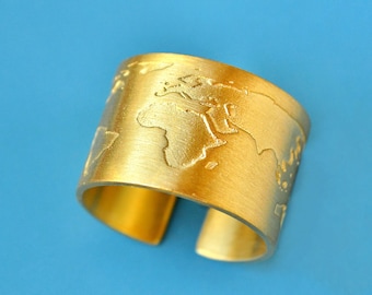 Travel Ring, World Map Ring, Travel Gift, Globe Ring, Traveller Gift, Gift for Women, World Ring, Travel Jewelry, Unique Traveler gift ideas