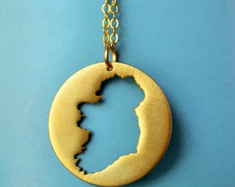 Irland Map Halskette - Handgemachter Umriss Anhänger, Irisches Souvenir Schmuck Geschenk