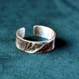 Unique Handmade Ring, Molten Lava Rustic Ring, Silver Men Jewelry, Organic Design Raw Jewelry, Textured Boyfriend Ring for Christmas Present