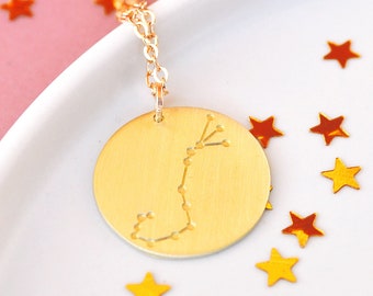 Collar de la constelación de Escorpio - Joyas del zodiaco en oro mate