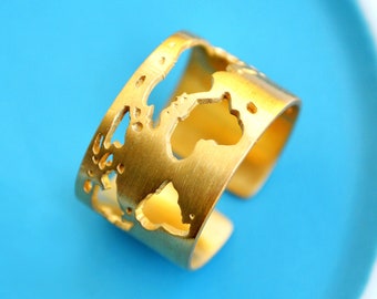World Map Ring, Travel Ring, Wanderlust Jewelry, Globe Ring,Gift for Traveler,Gift for Women,Inspirational Gift,Traveller Gift,Graduation