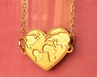 Travel Gift, Travel Buddy Gift, World Map Bracelet, Traveller Gift for Women, Travel Jewelry, Travel Bracelet, Globe Heart Bracelet