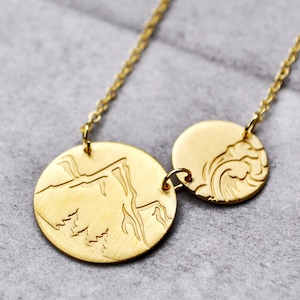 Mountain Wave Necklace: Sterling Silver Nature Charm