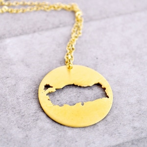 Collier carte de la Turquie, pendentif de la Turquie, collier turc, cadeau turc, contour de la Turquie, souvenir turc, breloque de la Turquie, bijoux turcs, bijoux de dinde