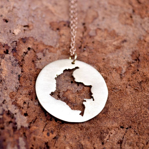 Colombia necklace, Colombia Map, Colombia Pendant, Latin America ,South America ,Colombia Outline, Colombian wedding, Country Charm