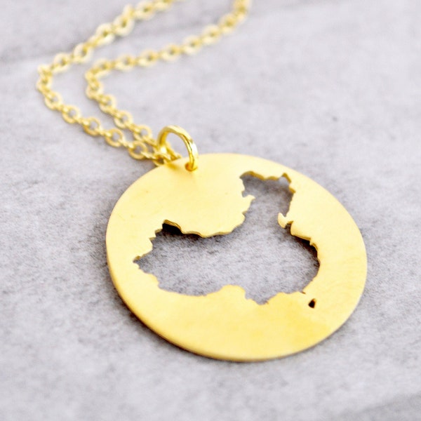 China Map Necklace, China Outline Pendant, Chinese Necklace, Chinese Souvenir, China Jewelry Gift, China Map Charm, Beijing Forbidden City