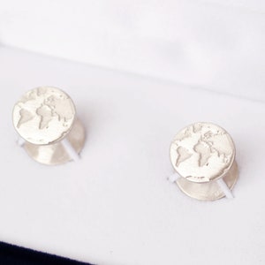 Boutons de manchette voyage, cadeau du marié, boutons de manchette globe, cadeau fiancé, boutons de manchette homme, boutons de manchette personnalisés, boutons de manchette mariage, cadeau mari, bijoux homme
