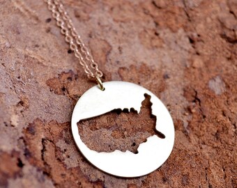 Usa Map Necklace, Usa Necklace, United States Map, Usa Souvenir,Usa Outline,US Map,USA map,Usa Gift,Usa Jewelry/USA Gift Ideas/I love Usa