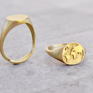 Weltkarte Ring, Siegelring Männer, Globus Mans Ring, Freund Geschenk, Welt Reise Ring, Benutzerdefinierte Siegelring, personalisierte Siegelring Pinky Ring ihn