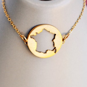 Bracelet de France, souvenir de France, carte de France, breloque de France, bijoux de France, cadeau français, bracelet français, contour français, carte de France, souvenirs français