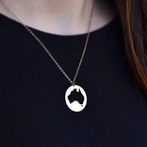 Australia Necklace, Australia Map, Australia Pendant, Aussie Necklace, Australia Outline, Australia Gift, Australia Charm,Australia Souvenir