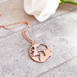 Weltkarte Halskette, Reise Halskette, Globe Halskette, Geschenk für Reisende, Abschlussgeschenk, Geschenk für Frauen, Reisende Geschenk, Reise Geschenk