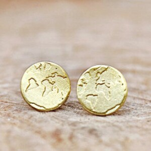 Globe Earrings, World Map Earrings ,Travel Earrings, Gift for Women, Gifts For You, Traveler Gift, Silver Studs, Affordable Gift Ideas image 7