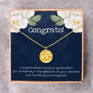 Cadeau unique pour l'obtention du diplôme d'étudiant, meilleur collier en or fait main pour les amateurs de voyages, cadeau abordable pour une fille et une soeur qui partent