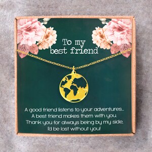 BFF Halskette,Seelen Schwester,handgefertigte Geschenke,Beste Freundin Halskette,BFF Geschenke,Reise Geschenk,Reise Schmuck,Wanderlust Geschenk,Reise Schmuck