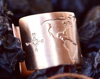 World Map Ring, Gift for Women, Travel Ring, Travel Gift, Map ring, Inspirational Gift ,Globe Ring,World Ring,Travel Jewelry,Wanderlust