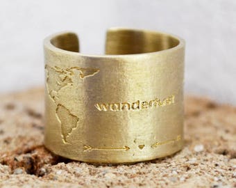 World Map Ring / Gift for Women / Travel Ring / Travel Gift / Travel Buddys Gift /Inspirational Gift/ Globe Ring /Traveler Gift/World Ring