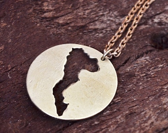 Corfu Necklace, Corfu Outline, Corfu Gift, Corfu Souvenir, Kerkyra Island, Greek Gift, Corfu Island Map, Greece Souvenir, Island of Corfu