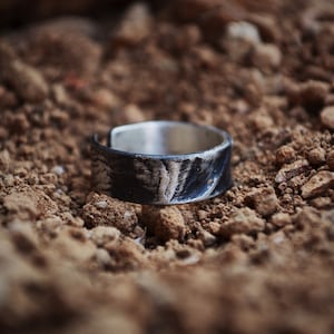 Mens Adjustable Ring, Thumb Ring, Mens Gift, Inspirational Ring, Raw Jewelry, Oxidized Silver Jewelry, Boyfriend Present, Handmade Mans Him image 3