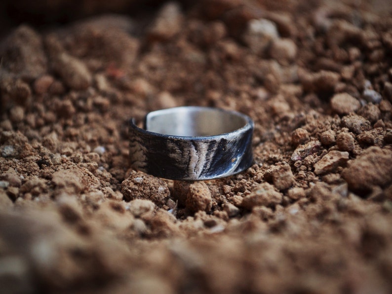 Mens Adjustable Ring, Thumb Ring, Mens Gift, Inspirational Ring, Raw Jewelry, Oxidized Silver Jewelry, Boyfriend Present, Handmade Mans Him image 3