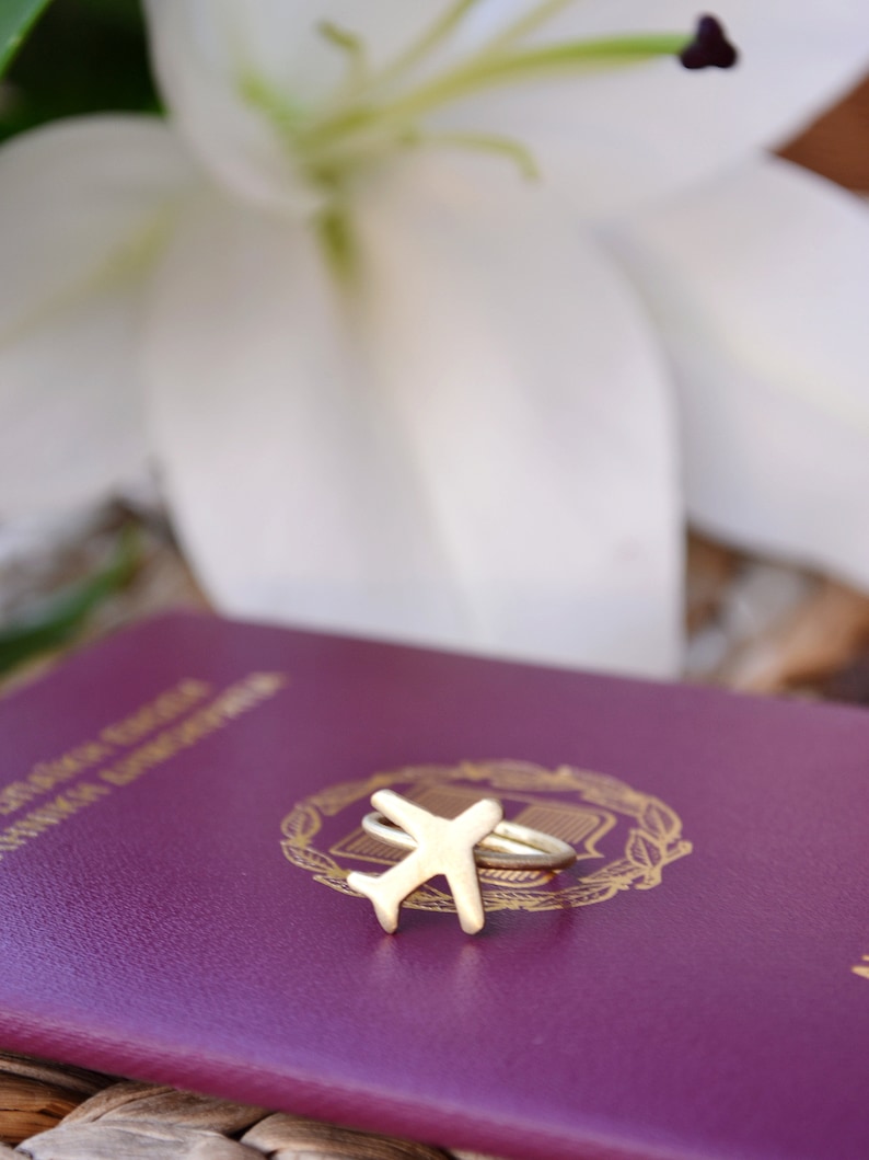 Plane Ring / Airplane Ring / Travel Gift / Aviation Jewelry / Etsy