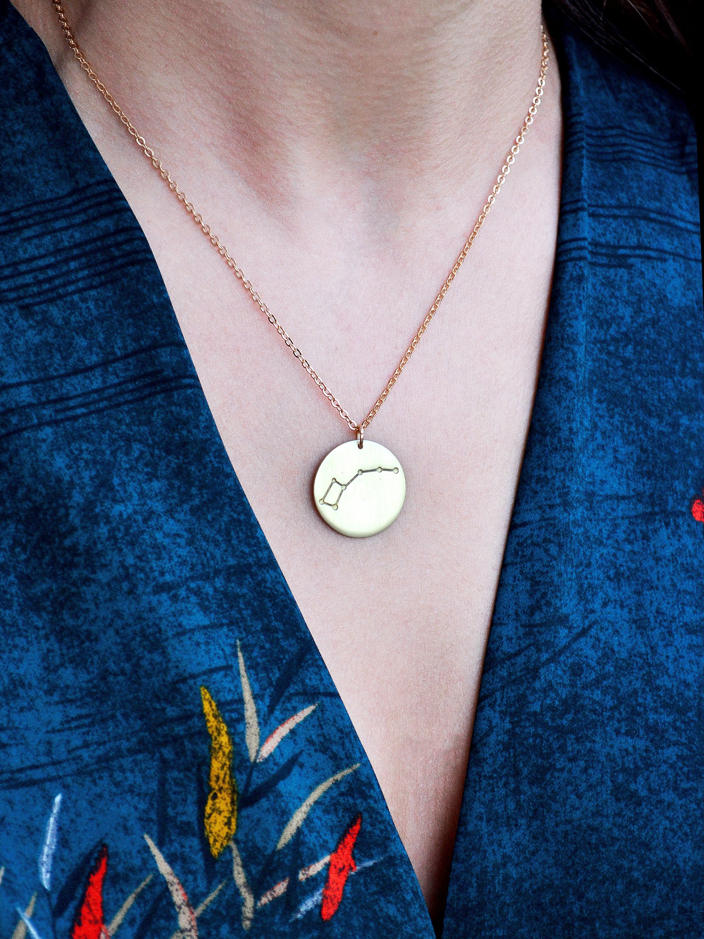 Ursa Minor Constellation Necklace - Sterling Silver Celestial 