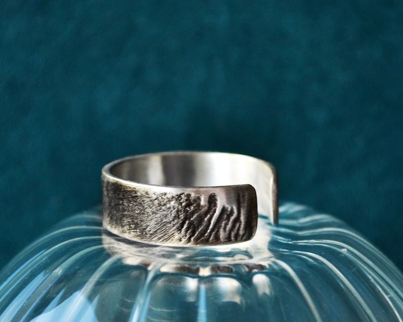 Mens Adjustable Ring, Thumb Ring, Mens Gift, Inspirational Ring, Raw Jewelry, Oxidized Silver Jewelry, Boyfriend Present, Handmade Mans Him image 7