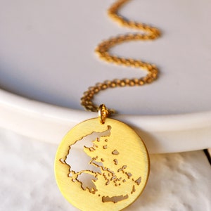 Greece Map Necklace, Greece Pendant, Greek Necklace, Greek Gift ,Greece Outline,Greek Souvenir,Greek Jewelry,Greece Jewelry,Map of Greece image 2