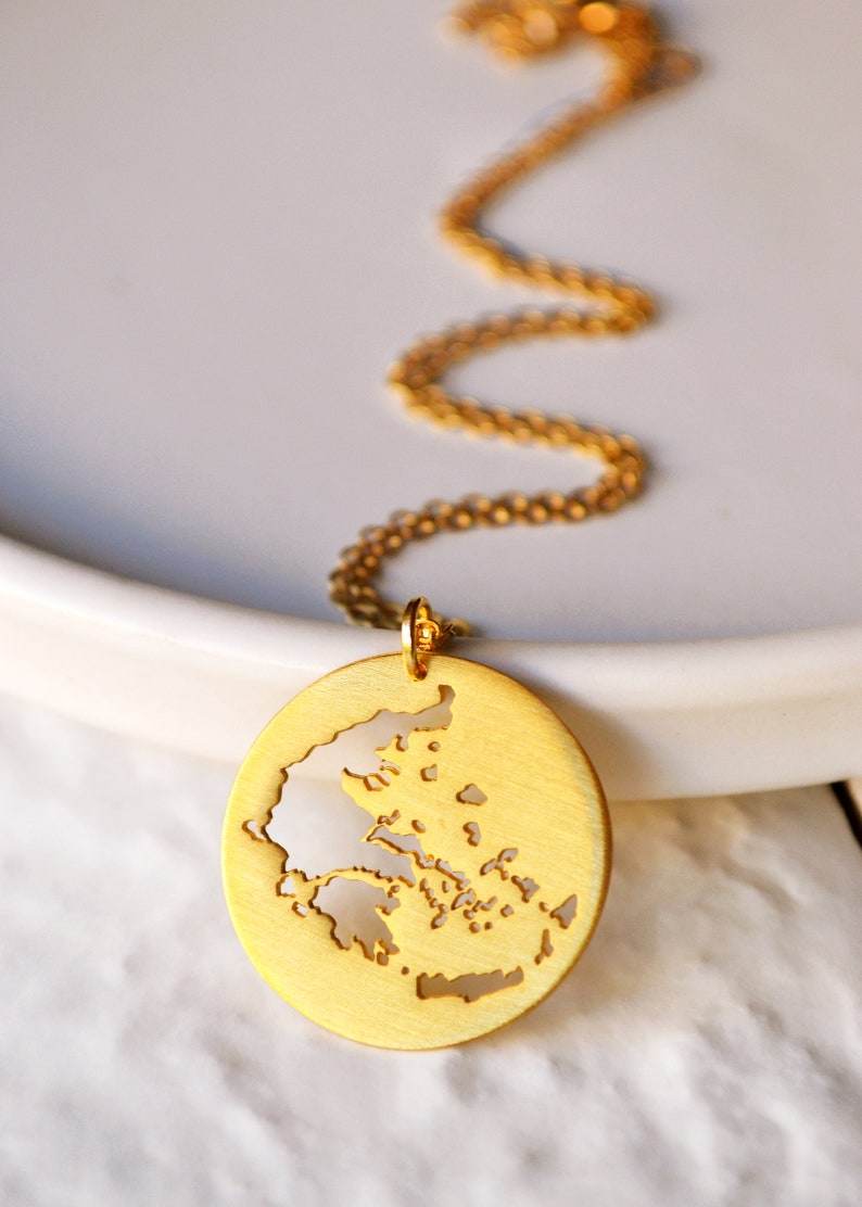 Greece Map Necklace, Greece Pendant, Greek Necklace, Greek Gift ,Greece Outline,Greek Souvenir,Greek Jewelry,Greece Jewelry,Map of Greece image 2