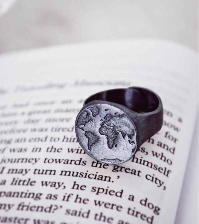 World Map Ring /travel Gift / Promise Ring /pinky Ring / Gift Etsy