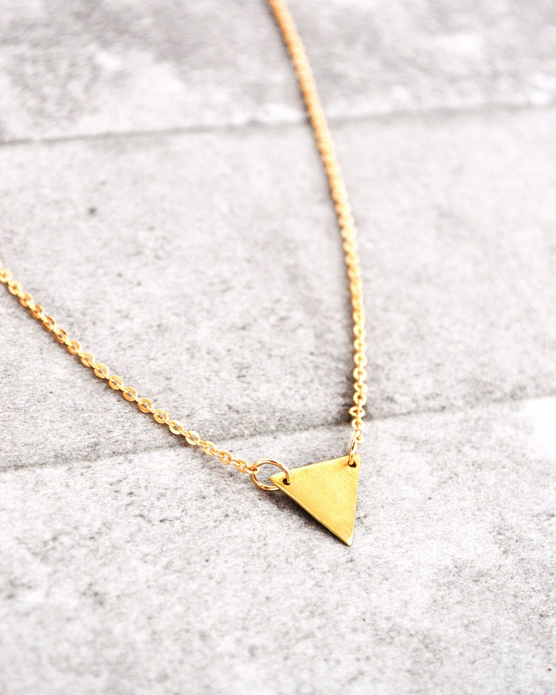 Triangle Necklace Tiny Triangle Gifts for WomenDainty NecklaceMinimalist NecklacePersonalized JewelryName Necklace Monogram Necklace