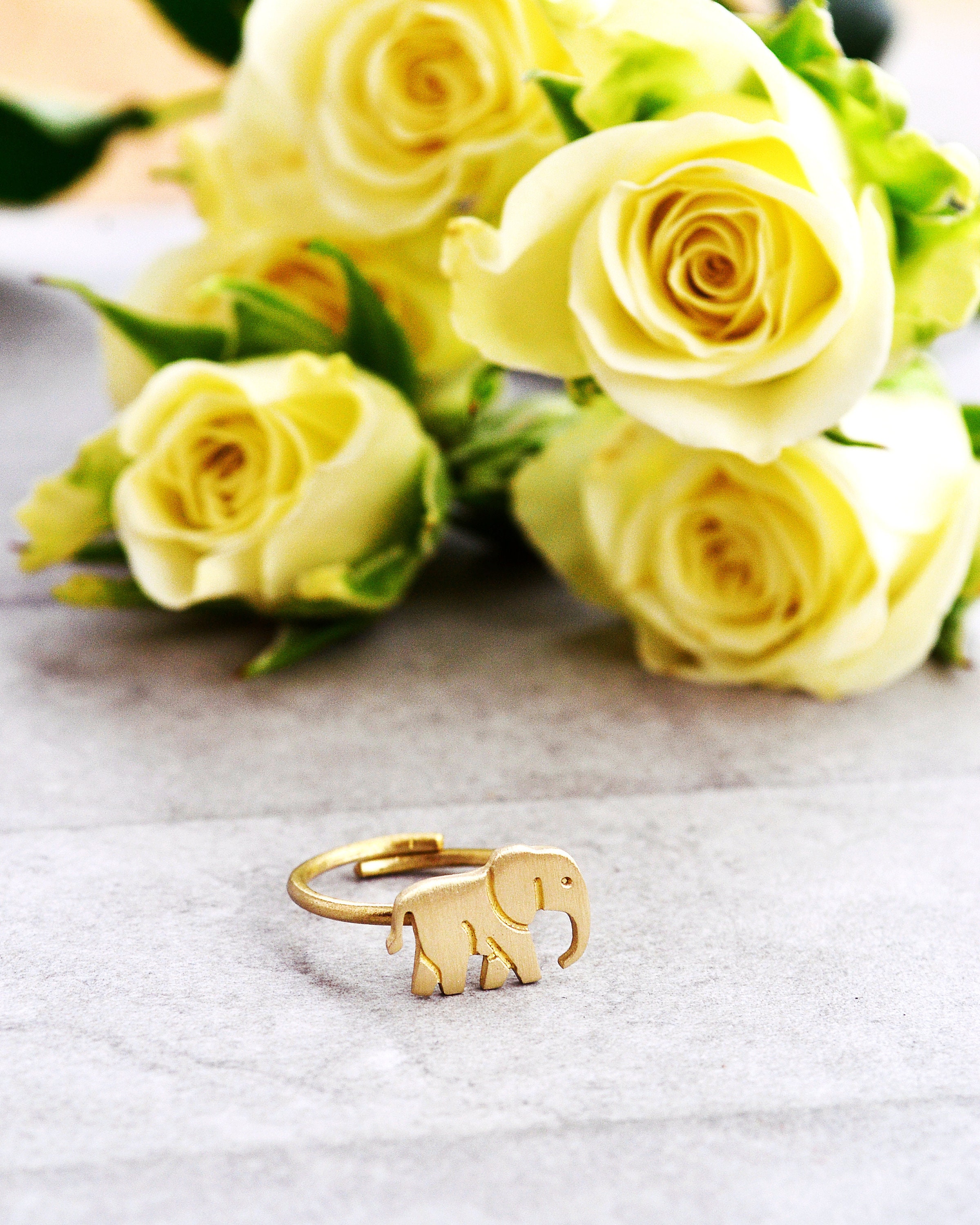 Gold Elephant Ring - Small Elephant Ring - Gold Animal Ring – Adina Stone  Jewelry