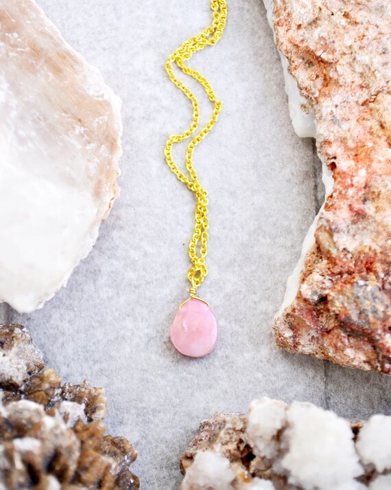 Collar Vintage Piedra Preciosa Collar De ágata Rosa Con Drusa - Plata Y Piedra Natural, Diseño Romántico Y Elegante Collar Piedras Naturales Plata