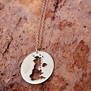 United Kingdom Map, UK Map Necklace, UK Jewelry,UK Pendant,Uk Necklace,Uk Outline,Uk Souvenir,Map of Uk /British Necklace/British Jewelry image 2