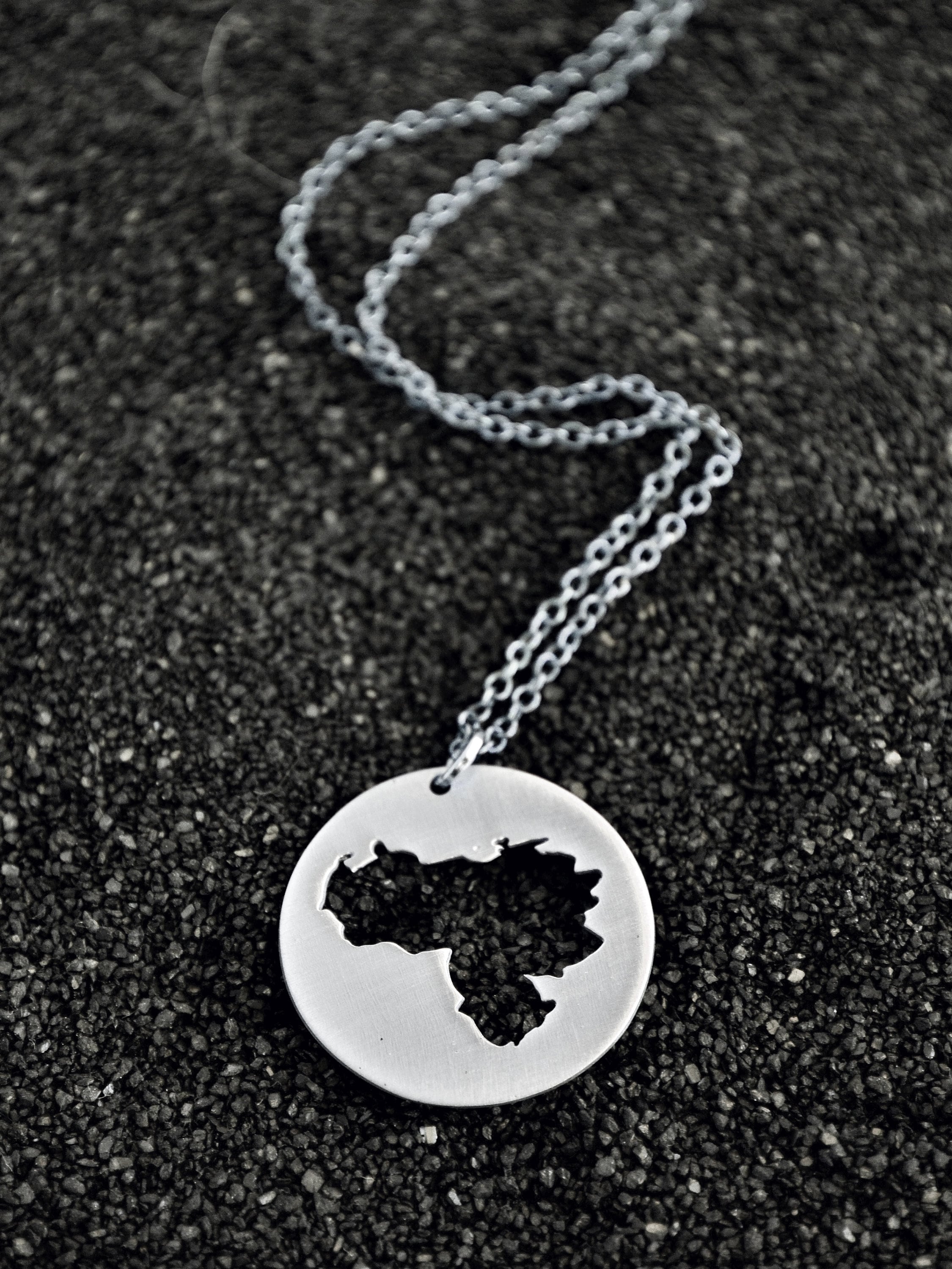 Venezuela Map Pendant Necklace - Stainless Steel Silver Jewelry, 24K Gold Plated, Nickel & Lead Free, Gift For Travel Lovers - View #2