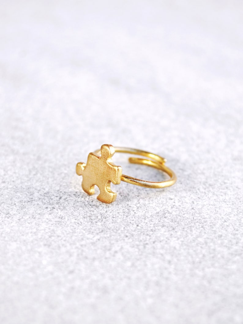Puzzle Ring / 14k Gold Ring / Jigsaw Ring/delicate Gold Etsy