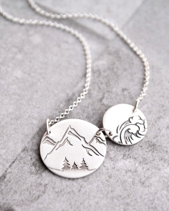 Sterling Silver Two Trees Oxidized Necklace Sterling Silver Two Trees Oxidized Necklace