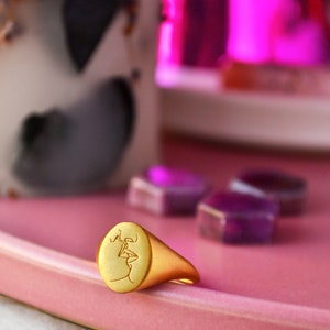 Anillo de pareja para novia, boda lésbica, regalo lésbico, joyería LGBT, regalos para pareja Wlw, regalo para pareja, anillo de sello de beso de amor. imagen 2