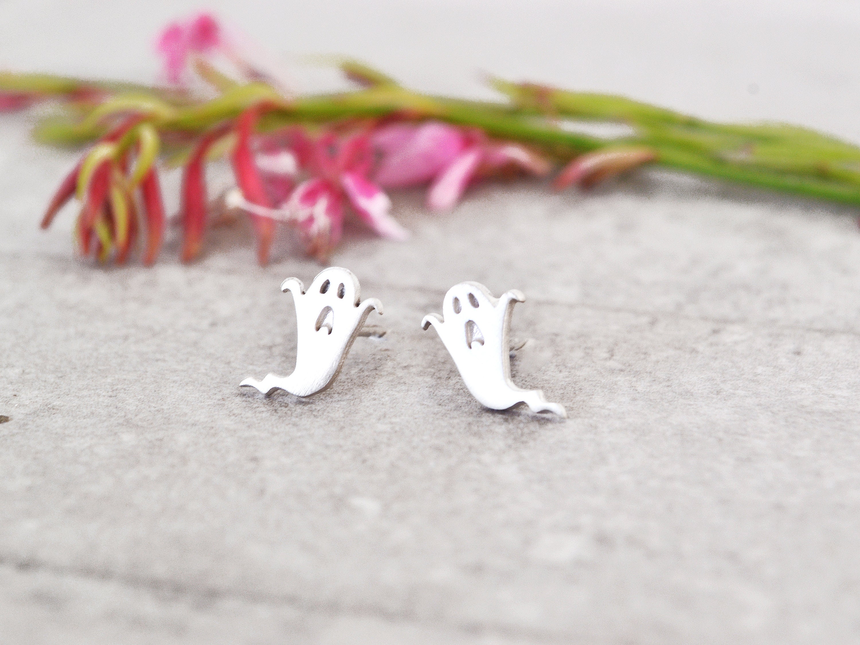 Orecchini Fantasma In Argento 925 – Gioiello A Forma Di Bottiglia Con Fantasma Per Halloween, Regalo Originale Unisex - 3