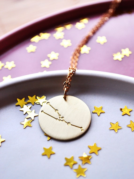 Taurus Constellation Necklace - April May Birthday Gift, Zodiac Jewelry