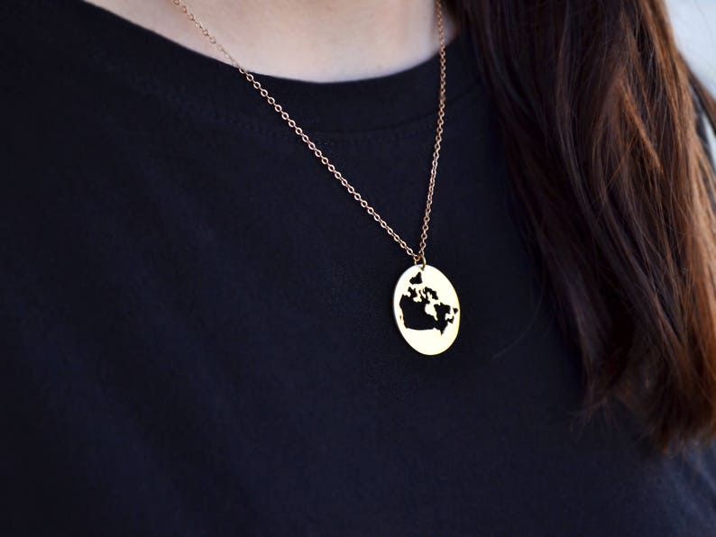 Canada Necklace / Canada Pendant / Canada Charm / Canada Etsy Canada