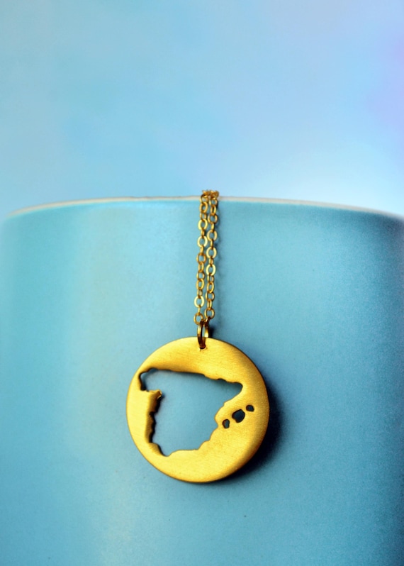 Spain Map Necklace – Handmade Outline Pendant, Spanish Souvenir Gift