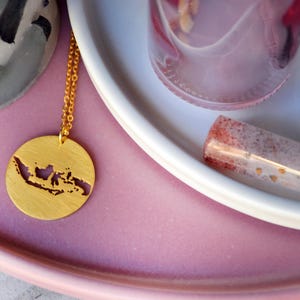 Indonesia Map Necklace – Handmade Outline Pendant, Gold or Silver Indonesian Souvenir Jewelry Gift image 2