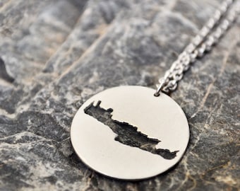 Crete Necklace, Crete Gift, Crete Charm, Crete Outline, Crete Map, Crete Pendant, Crete Greece, Crete Jewelry, Greek Gift, Greek Souvenir
