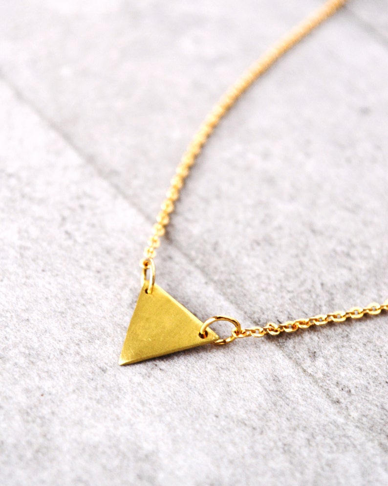 Triangle Necklace Tiny Triangle Gifts for WomenDainty NecklaceMinimalist NecklacePersonalized JewelryName Necklace Monogram Necklace