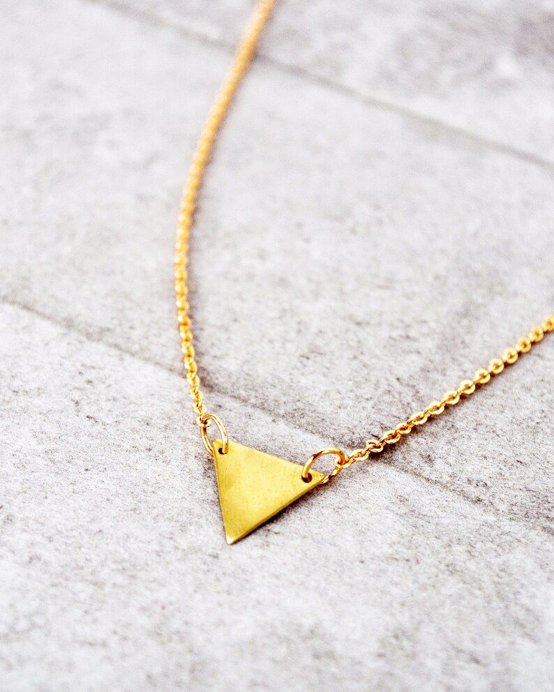 Triangle Necklace Tiny Triangle Gifts for WomenDainty NecklaceMinimalist NecklacePersonalized JewelryName Necklace Monogram Necklace