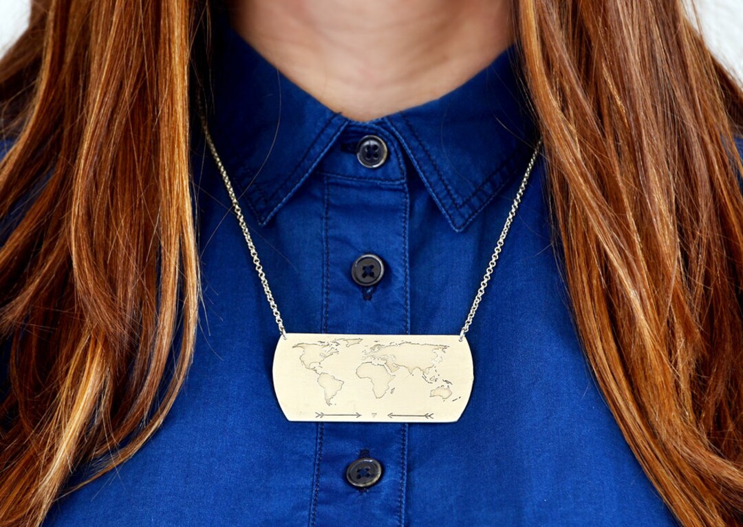 World Map Necklace / Globe Necklace / Gift for Women / Map Etsy